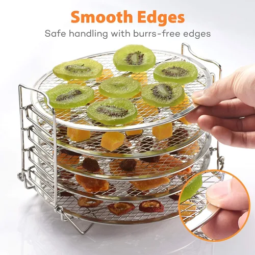 Vista 5 de SICHEER - Estante deshidratador de acero inoxidable, accesorios compatible con tapa de freidora de aire Instant Pot Crisp de 5.7 litros 5-Tier 304