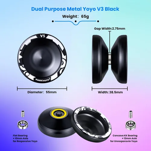 Vista 5 de MAGICYOYO V3 Yoyo para niños de 8 a 12 años o más, Yoyo profesional sensible con doble función, yoyo profesional para adultos con 12 cuerdas