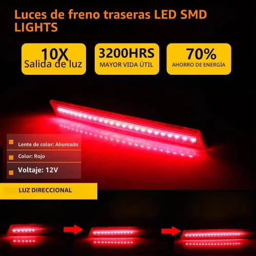 Vista 5 de 3 EN 1 LED Lente Roja Para 2013 2014 2015 2016 2017 Cadillac XTS Reflector de Parachoques Luces Traseras Señal de Giro Freno Luz de Stop y Lente