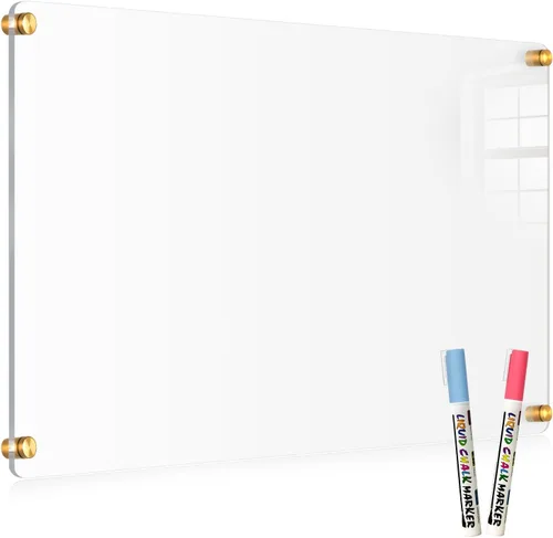 Vista 10 de Pizarra Acrílica de Borrado en Seco para Pared, 24" x 16" Pulgadas Tablero de Notas Acrílico Negro No Magnético para Pared, Planificador Familiar
