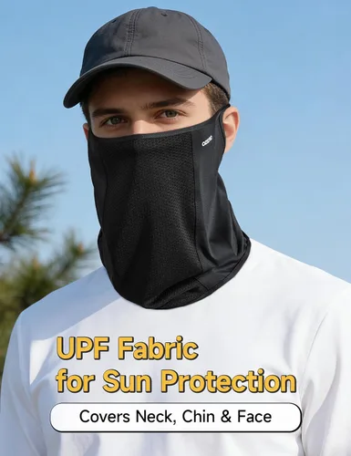 Vista 9 de OZERO Mascarilla refrescante para el cuello con trabillas para las orejas Negro + negro + negro