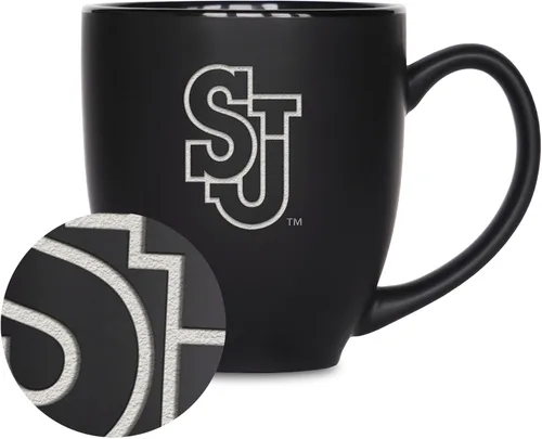 Vista 103 de Rico Industries - Taza de cerámica mate negra con grabado láser estándar de 15oz para NCAA (escuelas T & U) - Para bebidas calientes o frías