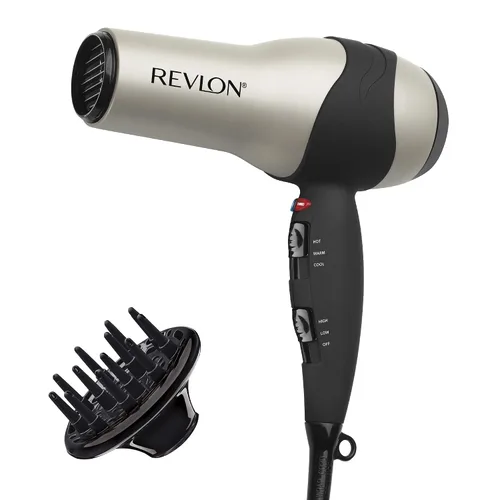 Vista 5 de Revlon Secador de pelo Volume Booster 1875 W para elevación y cuerpo voluminosos, (verde) y secador de pelo turbo 1875 vatios de brillo máximo