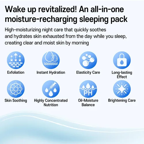 Vista 7 de Korean Beauty Aqua Night Mask – Productos para el cuidado facial de la piel para el cuidado de la piel, máscaras para dormir de agua 0.5 fl oz/0.5