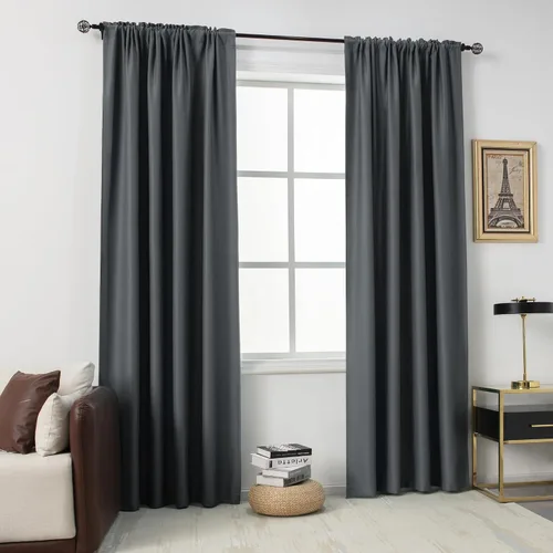 Vista 56 de DUALIFE Cortinas opacas de 45 pulgadas de largo, 2 paneles para ventanas pequeñas de dormitorio, aislamiento térmico, bolsillo para barra, cortinas