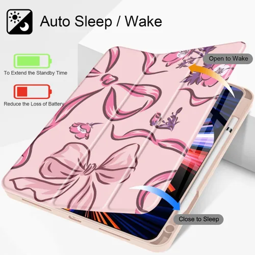 Vista 3 de Mektron Funda compatible con iPad Pro de 12.9" M2 2022 de 12.9 pulgadas, 6ª/5ª/4ª/3ª generación 2021 2020 2018, funda para tableta con cubierta