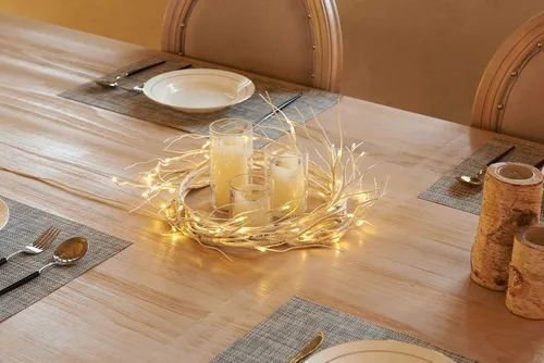 Vista 5 de LITBLOOM - Guirnalda iluminada de abedul de 6 pies con 48 LED que funciona con pilas y temporizador, luces de rama de vid pre-iluminadas