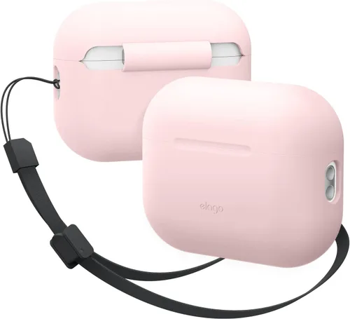 Vista 8 de elago Funda compatible con AirPods Pro 2 (2022), funda de silicona con cordón compatible con Apple AirPods Pro de 2ª generación, LED frontal Negro