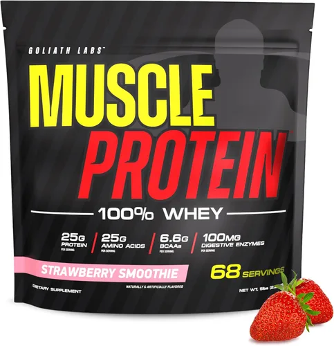 Vista 12 de COLOSSAL LABS Muscle Protein - Polvo de suero de leche [5 libras/paquete de 1] – Filtrado en frío, 0.88 oz de proteína pura, 0.18 oz de BCAA