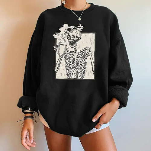 Vista 2 de Fronage Suéter de manga larga con estampado floral para mujer, cuello redondo, casual, holgado, con estampado vintage