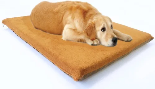 Vista 9 de Lujosa cama para perros de espuma viscoelástica con almohadilla sólida y funda interior impermeable y fundas externas para perros pequeños y Beige