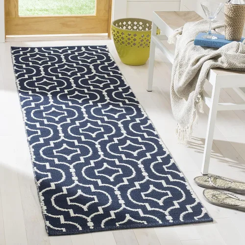 Vista 19 de SAFAVIEH Colección Montauk - Alfombra de pasillo, 2 pies 3 pulgadas x 7 pies, color negro y marfil, algodón hecho a mano, ideal para zonas de alto