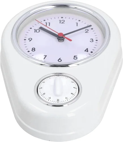 Vista 11 de Tyenaza Reloj de pared retro con temporizador de cocina de 9 pulgadas, multifunción, innovador y preciso de funcionamiento silencioso, reloj de Azul