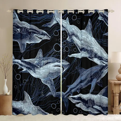 Vista 11 de Erosebridal Cortinas opacas de teñido anudado, cortinas de oscurecimiento de galaxia, tratamiento de ventana de nebulosa, 38 x 45 pulgadas, 2