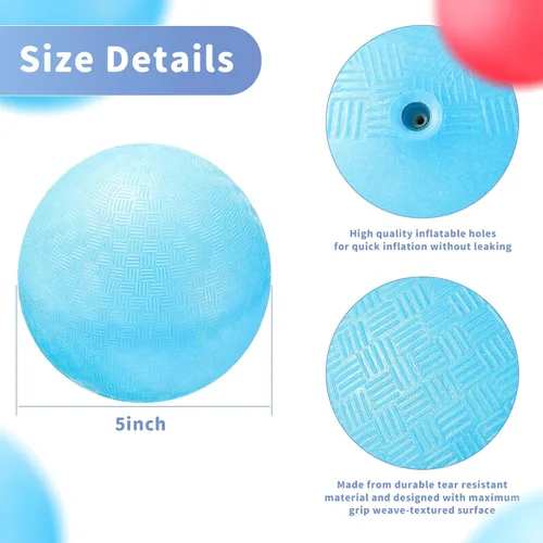 Vista 2 de Civaner Paquete de 2 bolas de PVC de 5 pulgadas, color rojo y azul, adecuadas para niños al aire libre, ejercicio, yoga