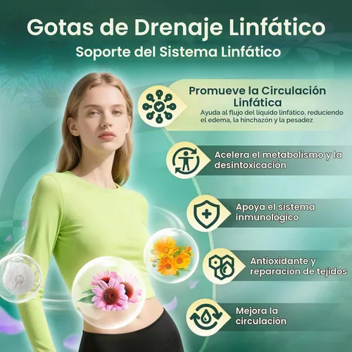 Vista 2 de 21-in-1 Lymphatic Drainage Supplements Drops, Immune & Lymph System Support