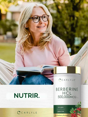 Vista 6 de Carlyle Suplemento de berberina HCL 500,000mcg 60 cápsulas