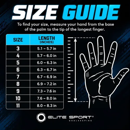 Vista 7 de Elite Sport Black Goalkeeper Gloves, Removable Finger Spines, Pro-Level Goalkeeper Gloves for Superior Grip and Control