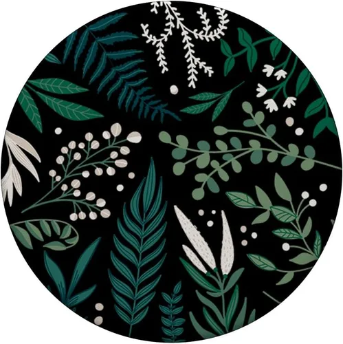 Vista 3 de Follaje de helecho botánico verde y bayas blancas con estampado floral PopSockets intercambiables PopGrip