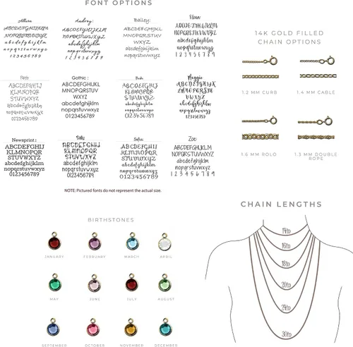 Vista 6 de Collar de piedra natal con nombre personalizado relleno de oro de 14 quilates, joyería de piedra natal del día de la madre, colgante de mamá