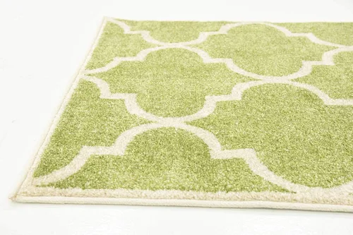 Vista 7 de Unique Loom Trellis Collection - Alfombra marroquí de pasillo verde celosía (2 pies 7 pulgadas x 8 pies)