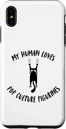 Vista 11 de iPhone XR My Human Loves Pop Culture Figurines - Cat Parent Hobby Case