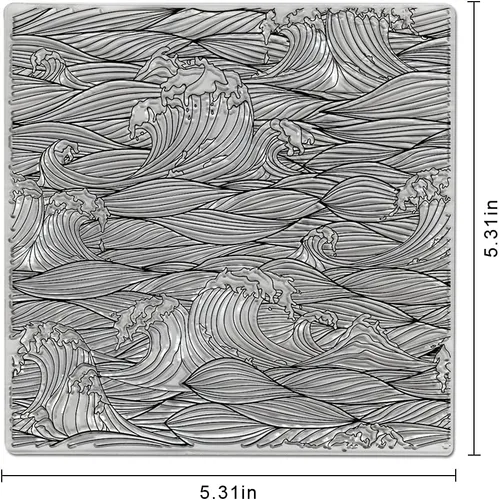 Vista 2 de Sello transparente de fondo de olas de mar de verano para hacer tarjetas, sello de goma transparente retro de olas oceánicas para tarjetas de papel
