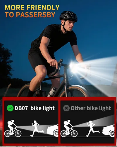 Vista 4 de DARKBEAM Luz para bicicleta, faros delanteros de bicicleta superbrillantes de alta luminosidad USB recargable, luces de ciclismo impermeables de 4