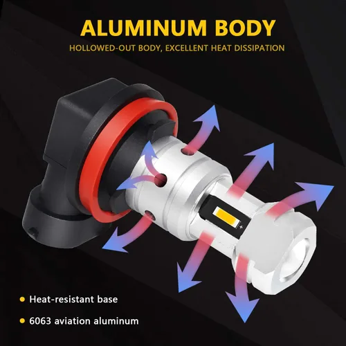 Vista 3 de PHINLION H8 H11 Bombillas LED amarillas antiniebla, 3800 lúmenes, súper brillante, H11LL H16, repuesto para automóvil, camión, DRL y luces Amarillo