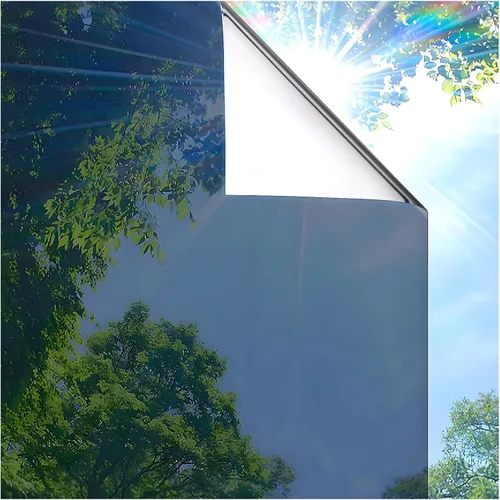 Vista 11 de Coavas Película de privacidad unidireccional para ventana, control de calor Negro y plateado