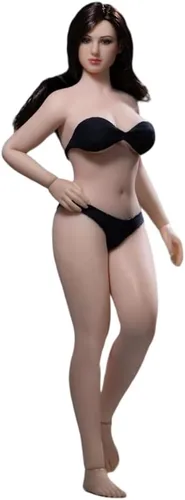 Vista 6 de Figura de acción a escala 1/12, figura de acción femenina de 6 pulgadas, súper flexible, ligeramente grasa, piel pálida, busto grande, colección