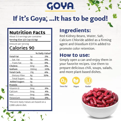 Vista 3 de Goya Foods Frijoles rojos, 15.5 onzas (paquete de 8)