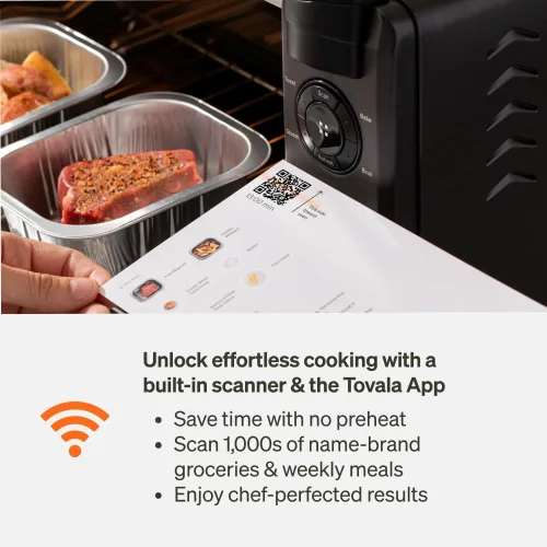 Vista 3 de Tovala Smart Oven Pro, horno de convección de sobremesa 6 en 1 - Vapor, tostar, freír al aire, hornear, asar y recalentar - horno de vapor