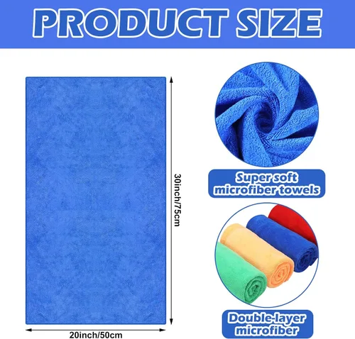 Vista 3 de SmoothNovelty 10 piezas de paño de limpieza de microfibra extra grande de 30" x 20" toalla de microfibra grande para piso reutilizable lavable sin