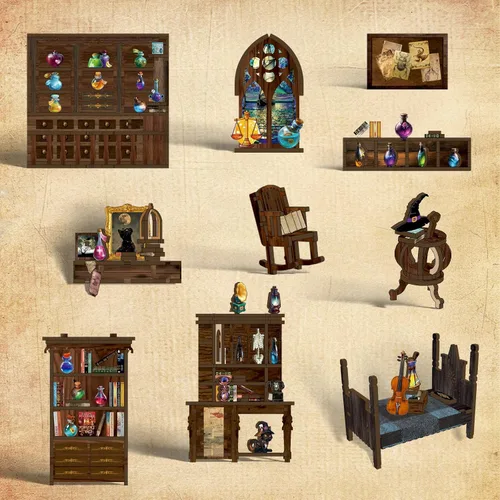 Vista 8 de Kit de Rincón de Libros - Kit de Manualidades de Casa en Miniatura con Muñecas, Muebles y Luz LED, Separadores de Libros de Arte en Madera 3D