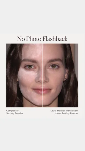 Vista 4 de Laura Mercier Polvo de ajuste suelto translúcido, control de brillo las 24 horas, acabado mate suave, impregnado con vitaminas C+ E, uso duradero