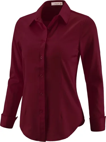 Vista 6 de Camisas con botones para mujer, camisas de vestir de manga larga, elásticas, sin arrugas, para el trabajo, blusas casuales de oficina