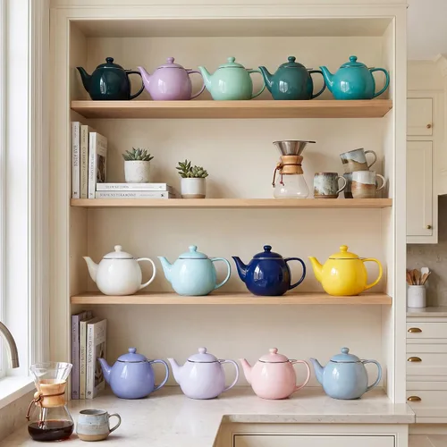 Vista 7 de Sweese Tetera de porcelana de 27 onzas con infusor para té de hojas sueltas, gris azulado