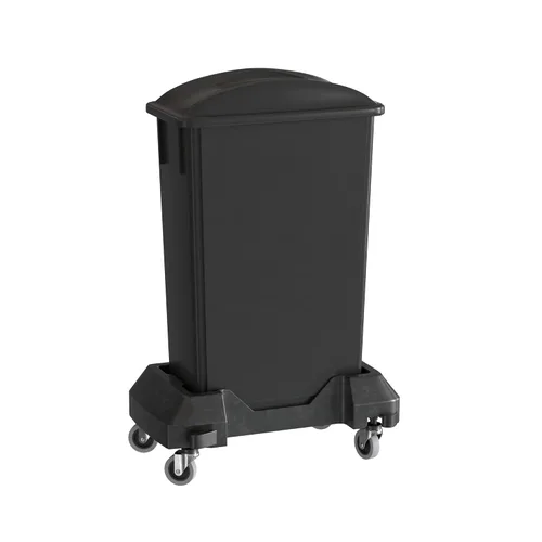 Vista 40 de Bote de basura Slim Jim negro de 23 galones con carrito