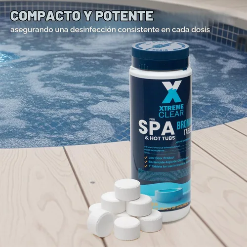 Vista 6 de Xtremeclear - Tabletas de bromo para spa y bañera de hidromasaje, botella de 1.5 libras, tabletas de 1 pulgada, desinfección de bajo olor, restaura
