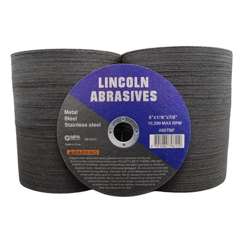 Vista 19 de 25 piezas de ruedas de corte Lincoln Abrasives Metal y acero inoxidable de 4.5" x 1/16" x 7/8