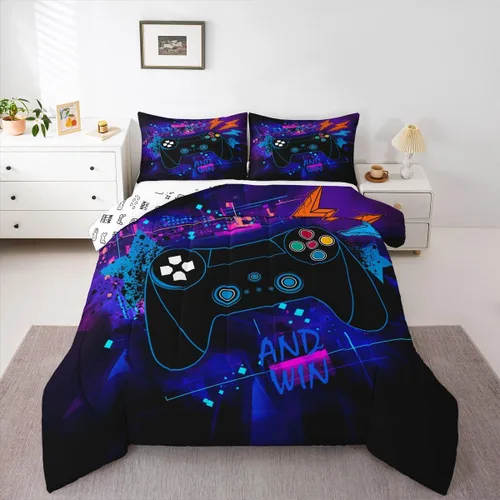 Vista 10 de Manfei Juego de edredón para niños de fresa roja, tamaño individual, juego de ropa de cama de cerdo acuarela de 2 piezas para niños, niñas