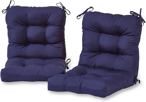 Vista 62 de Cojines para silla de exterior con bisagras, diseño de una sola pieza, cojín reversible para asiento y respaldo de patio con lazos, tela de Aloha