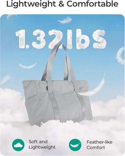 Vista 40 de BAGSMART Bolsa de mano para mujer con cremallera, bolsa de gimnasio con compartimentos, bolsa de trabajo para enfermera, baile, bolsa de yoga