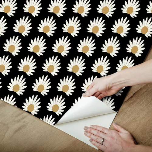 Vista 5 de Scalamandre Papel tapiz autoadhesivo de flor negra