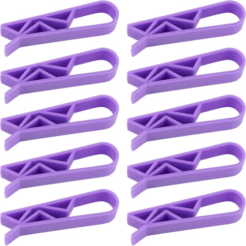 Vista 9 de AUEAR, Paquete de 10 clips para bolsas de basura, abrazadera de cubo de basura, clip de fijación antideslizante, color azul