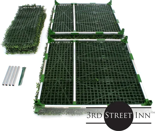 Vista 6 de Pared de seto de malezas artificial, planta de privacidad artificial para exteriores, gran sustituto de boj y hiedra, divisor de setos de bricolaje