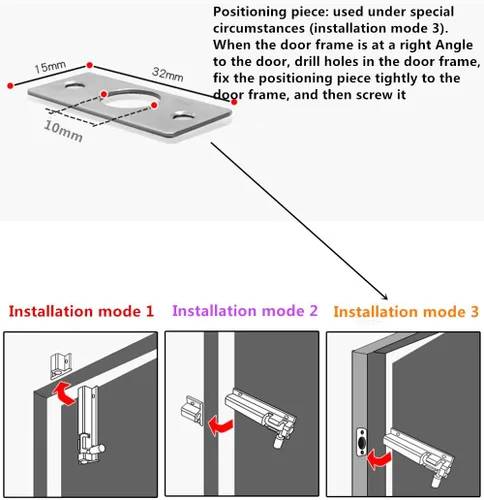 Vista 6 de Puertas y ventanas de aleación de aluminio exquisitas de alta calidad, la calidad universal del perno de color níquel es confiable (1.97 pulgadas)