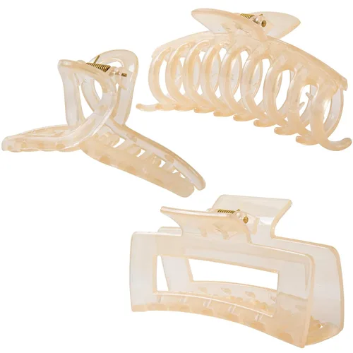 Vista 20 de Pinzas grandes para el cabello grueso, fino y fino, dientes de sujeción fuerte, pinzas de mandíbula granate entrelazadas para mujeres, juego de 3