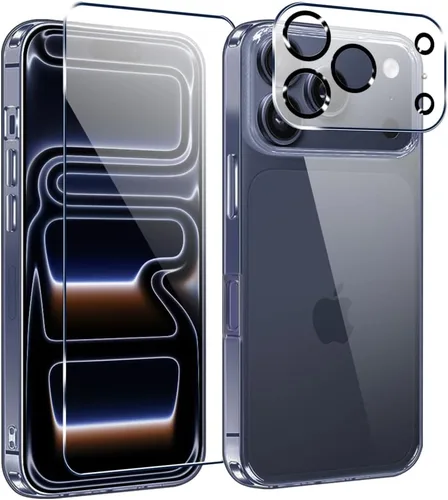 Vista 12 de Funda compatible con iPhone 17 Pro Max con protector de pantalla y protector de lente de cámara, [no se pone amarillento]